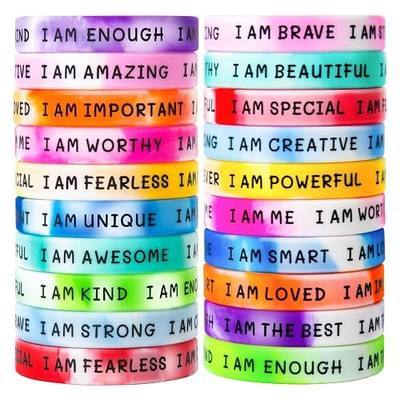 20 Pieces Students Inspirational Wristbands Rubber Bracelets Fun Motivational Wristbands for Kids Students Back to School Gifts