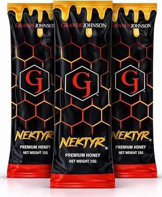 Grande Johnson - Nektyr - Organic Premium Natural Pure Honey with Jelly Bee Pollen - 15g (Pack of 3)