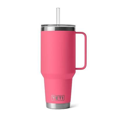 YETI Rambler 42 oz Tumbler with Handle and Straw Lid, Travel Mug Water Tumbler, Vacuum Insulated Cup with Handle, Stainless Steel, Tropical Pink