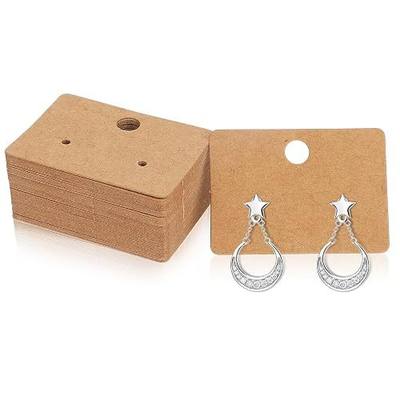 100 Pcs Earring Cards Earring Display Holder Cards Paper Hanging Earrings Tags for Jewelry Display Ear Studs (Brown)
