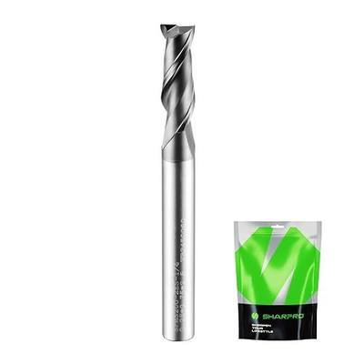 1/4 End Mills 1/4 Inch Shank, 2 Flute Carbide Square Endmill with AlCrN Coated, Upcut Spiral CNC Router Bits for Alloy Steel, Metal and Stainless Steel