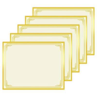 HAUTOCO 25 Sheets Certificate Paper 8.5 x 11 for Printing, Blank Gold Foil Border Diploma Paper, 180 GSM Award Certificate Paper for Achievement, Graduation, Office