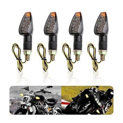 4PCS Motorcycle Turn Signals,12V 14LED Motorcycle Lights Turn Signal Assembly with Bright Amber Lamp,Universal Front/Rear Motorcycle LED Lights Compatible with Yamaha Honda