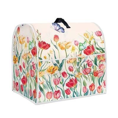 Floral Mixer Dust Cover | Waterproof & Machine Washable Protector with Handle & Pocket | Compatible with 6-8 Quart Stand Mixers