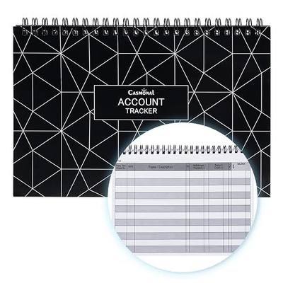 CASMONAL A5 Check Registers for Personal Checkbook, Big Checkbook Register & Financial Transaction Ledger Log Book for Small Business, Track Payments, Deposits, Debit Card and Bank Account, Black
