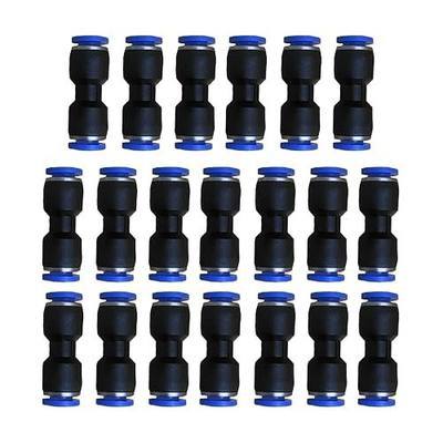 1/4 OD Pneumatic quick Connector Push to Connect fittings Straight Union/Coupler (Pack of 20)