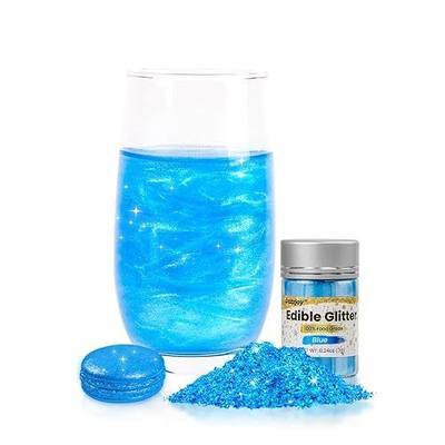 Dazzjoy Blue Edible Glitter for Drinks, Food Grade 7g, Kosher, Shimmer Edible Glitter for Drinks, Cocktail, Cupcake, Rum, Strawberry, Chocolate