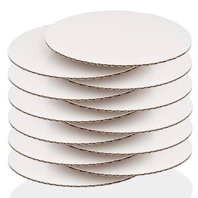 Disposable 6 Inch Round Cake Boards - Sturdy Corrugated White Cake Base - 12-Pack
