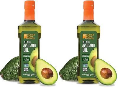 BetterBody Foods Refined Avocado Oil, Non-GMO | Kosher | High-Heat Cooking | 16.9 Fl Oz | Pack of 2