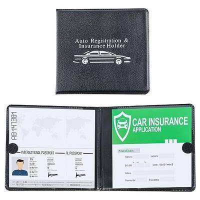 Pacific Mailer Auto Registration and Insurance Card Holder 2 Packs Car Document ID Holder Glove Box Organizer Car Accessories, Black