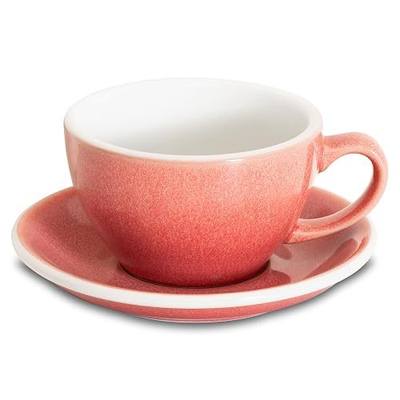 Loveramics Coffee Cup Ceramic, 10 oz Latte Art Cup with Saucer for Cappuccino, Tea, Espresso, Thick - walled stoneware Cappuccino mug Set for Cafe and Barista - Potters Colours (Berry, 10OZ)