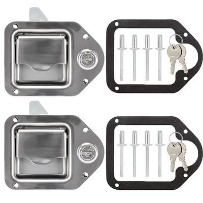 Lonffery Truck Tool Box Latch Stainless Steel Toolbox Paddle Lock Replacement Handle with Keys for RV, Truck, Trailer, UTV, ATV Box (2 Pack)