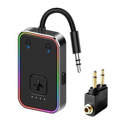 2026 Beeitzie Ultra Airplane Bluetooth 5.4 Transmitter for All Headphones, aptX LL, Supports 2 Headphones/AirPods, Wireless Audio Adapter for in-Flight, TV, Gym, Tablets,Metal Frame