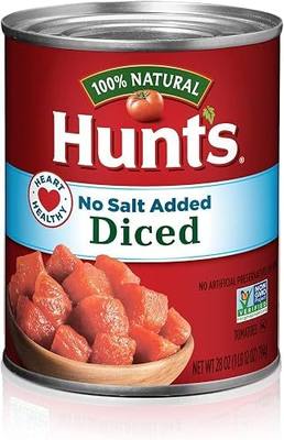 Hunt's Diced Tomatoes No Salt Added, 28 oz (Pack of 5)