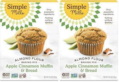 Simple Mills Almond Flour Baking Mix, Apple Cinnamon Muffin & Bread Mix - Gluten Free, Plant Based, Paleo Friendly, 9 Ounce (Pack of 2)