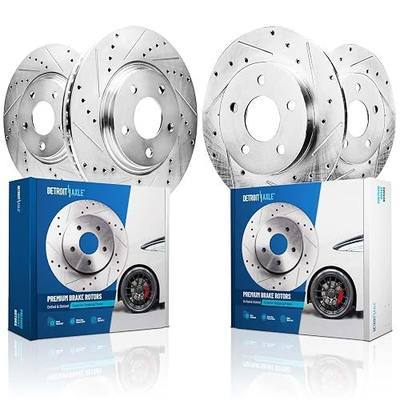 Detroit Axle - Brake Rotors for 2016-2017 Honda Accord 2017-2022 Acura ILX | Drilled and Slotted Disc Brake Rotors Replacement 12.28" inch Front and 11.10" Rear Rotor