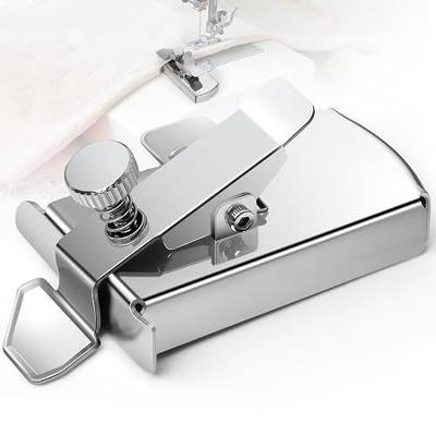 Hdama Magnetic Seam Guide for Sewing Machine, Magnetic Seam Guide with Clip, Hemmer Guide Sewing Supplies Accessories, Universal Sewing Machine Attachments, Silver