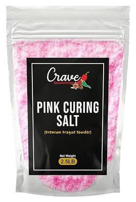 Crave Pink Curing Salt #1 2.5 LB JUMBO XL Bag - Prague Powder, Instacure #1- Made in USA, Premium Cure for Sausage, Bacon, Ham, Jerky and Meat Preservation