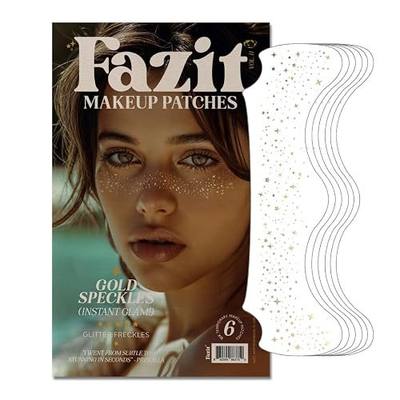 Fazit Gold Speckles - Glitter Freckle Makeup Patches - Shimmering Faux Freckles & Body Glitter - Waterproof, Long-Lasting Instant Glamour for Festivals & Parties - 6 Temporary Makeup Patches Per Pack