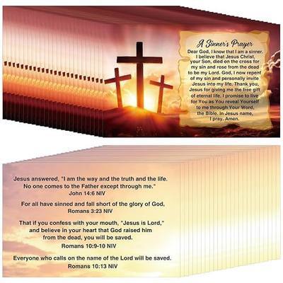 Chiisong 300 Pcs Bible Tract Salvation Cards Bulk Prayer Gospel Pocket Holy Postcards Christian Bible Verses Wallet Planner Bookmark for Men Women Witnessing Ministering Tool(English)