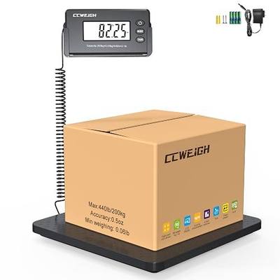 Shipping Scales 440lbs x1oz Highly Accurate Postal Scales Ultrathin ABS Large Platform,Superlight Mail Scales for Shipping Packages,Small Business,Luggage Scale Battery and Adapter