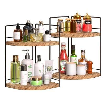 2 Pack Bathroom Counter Organizer, 2 Tier Corner Bathroom Counter Organizer Wooden Double Vanity Organizers for for Double Sink Organizers and Kitchen Storage Dresser Decoration