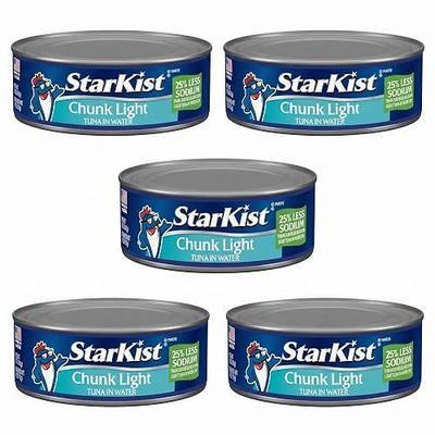 StarKist StarKist 25% Less Sodium Chunk Light Tuna In Water Can (5 oz - 5 Pack) Canned Tuna Fish, Wild Caught, Gluten Free, Perfect for Salads, Keto Meals & Snacks