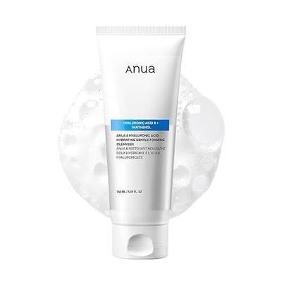 ANUA Hydrating Gentle Foaming Cleanser, Daily Face Wash for Double Cleansing, Hyaluronic Acid, Zinc, Panthenol, for Dry & Sensitive Skin, Sebum Balance Facial Cleanser, Korean Skincare, 5.07 fl. oz