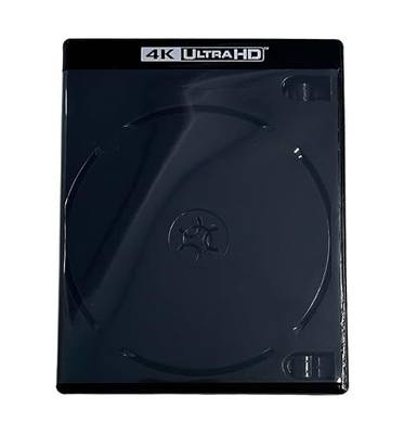 Generic MediaPack4All (4K UHD) Black 12.5mm Double Blu-Ray Case for CD/DVD Storage, Double Capacity (10)