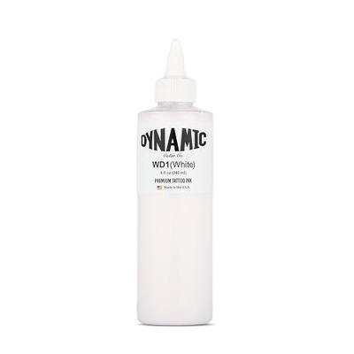 Dynamic Color White Tattoo Ink, Made in USA Since 1990, 8 oz | Sterilized and lot-numbered for full traceability; established American brand trusted by artists worldwide