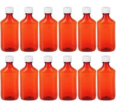 Sandhill Tools Premium Oval Plastic Liquid Medicine Bottles with Child Resistant Caps 8 Oz, Pharmacy Leak Proof Travel Containers for liquids and Lotions (12 Pack)