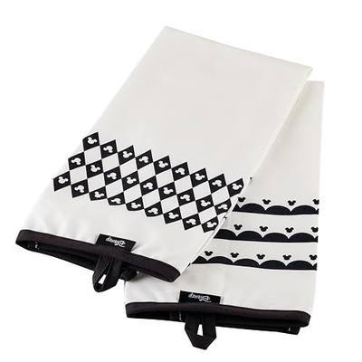 Disney Home Monochrome Kitchen Towels, 2 Piece - White