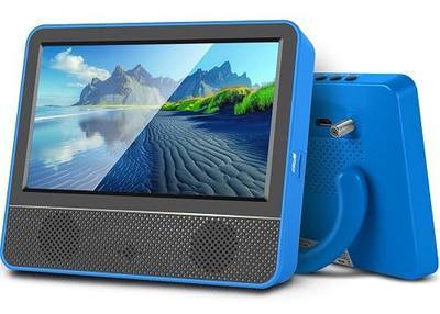 Jexiop 7" Portable Mini TV and IPS 1080P Screen-Digital ATSC Tuner-Headphones Out-USB/TF Port-HDMI Input,DC-12V for Camping Caravan Kitchen (Blue)