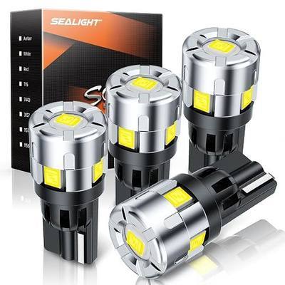 SEALIGHT 194 Led Bulb 600% Brightness 168 T10 Led License Plate Light 6500k Super Bright Replacement Bulbs For Trunk, License Plate Dome Map Door Courtesy Light (Pack Of 4)