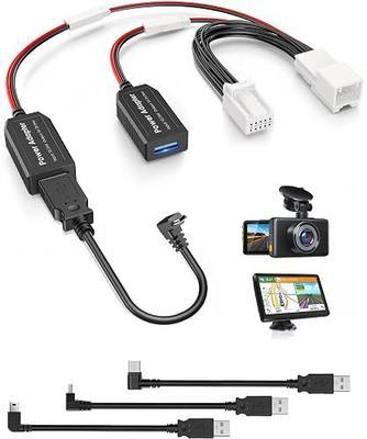 Dash Cam Power Adapter, 10 Pin Type B for Toyota, Lexus, Subaru, Infiniti | Connect to Auto-Dimming Rearview Mirror,Built-in Hide Power Adapter Charging Cable for GarminNuvi GPS Dashcam Mirror Camera