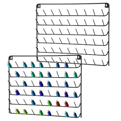 2 Pack Thread Holder Wall Mount - 54 Spool Sewing Thread Organizer - Black