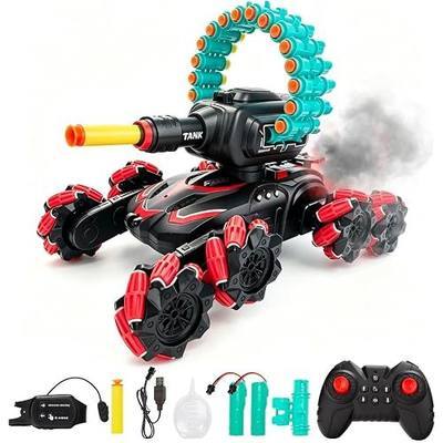 RC Stunt Remote Control Car,Fits for Nerf,Cars for Kids,RC Crawlers,Stunt Remote Control Car Tank for Boys, RC Cars for Kids,360°Battle Tanks,for Boys Ages 8-12 Gift(red-2.0)