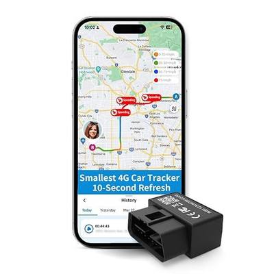 OBD GPS Tracker for Vehicles & Fleet, Plug in Car Tracker, 10-sec Real Time, 1-Year Trip Data, 5-Day Free Trial, Speeding and Driver Behavior Tracker for Teens, Mileage Log, Low Subscription