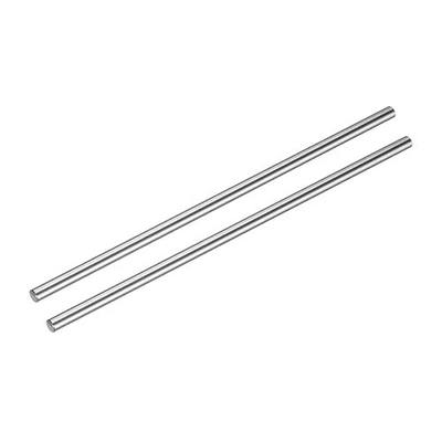 uxcell 2 Pcs Linear Motion Rod Shaft Guide 6mm x 200mm (0.236" x 7.87") Case Hardened Steel Chrome Plated, Metric Linear Rail Rod for 3D Printer, CNC Machine