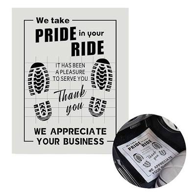 100Pcs Paper Floor Mats for Cars, Disposable White Automotive Floor Mats Kraft Paper, Waterproof Car Foot Pads Protective Papers, Thank You Mats for Car Detailing, Auto Dealership (20" x 16")