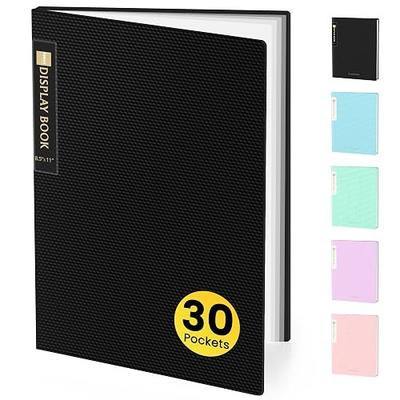 Sooez Binder with Plastic Sleeves 30-Pocket, Displays 60 Pages, 8.5"x11" | Presentation Folders with Clear Sheet Protectors, Art Portfolio Binder for Certificate & Office Project Folder