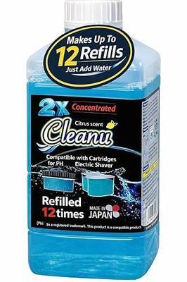 2X Concentrated Shaver Cleaning Solution Refill Compatible with Philips Norelco SmartClean & Quick Clean Pod Systems – Makes Up to 12 Cartridge Refills, 1L (33.8 oz), Made in Japan