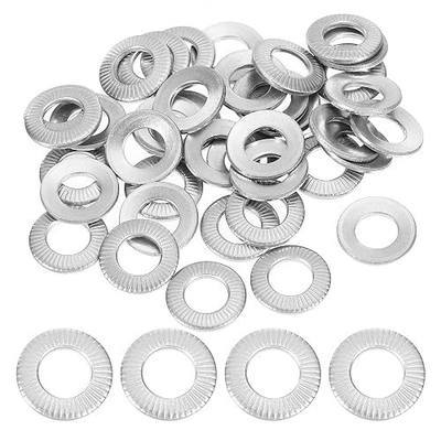 PATIKIL 304 Stainless Steel Flat Washers, 50 Pack M6x12mm Belleville Spring Disc Washer Conical Knurled Metric Gasket for Automotive Industrial Construction