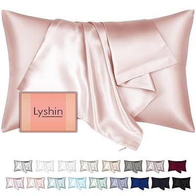 Silk Pillow Cases Standard Size with Hidden Zipper, Mulberry Silk Pillowcase for Hair and Skin, Cooling Silk Satin Pillow Covers for Sleeping, Home Decor Valentine Gifts for Women Girls, Coral Pink