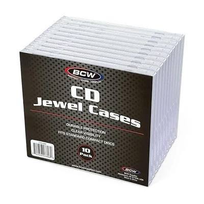 BCW Clear CD Jewel Cases - 10 Pack | Standard Single Disc Replacement Cases | Classic CD Storage Case | Durable Polystyrene Panels
