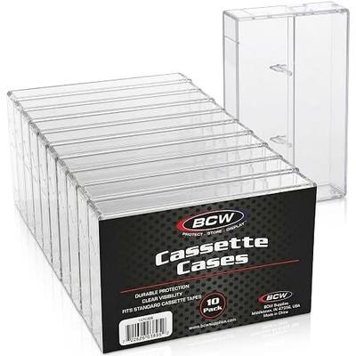 BCW Cassette Tape Cases – 10 Pack (Clear) | Replacement Audio Cassette Cases | Protect & Store Standard Cassette Tapes | Durable Plastic Storage for Music & Blank Tapes