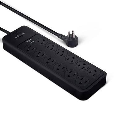 Amazon Basics 12-Outlet Surge Protector Power Strip, 4000 Joules, 8ft Extension Cord, Rectangle, for Home, Office, Gaming Room, Black
