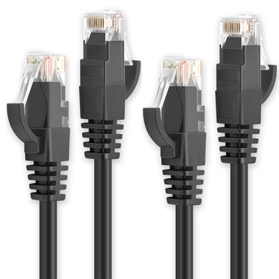Ercielook Ethernet Cable 1 ft 2 Pack - Cat 6 High Speed Network Cable with Rj45 Connectors, Short Patch Cable for Patch Panel, Switch