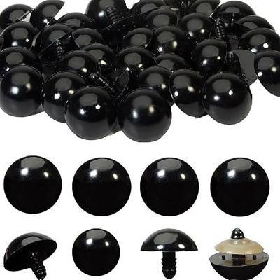 Zhbrchz 80pcs 20mm Black Plastic Safety Eyes with Washers for Crocheting | Crafts Safety Eyes with Washers for Amigurumi Crochet Bears Stuffed Animals Doll Making