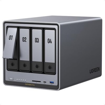 UGREEN NAS DXP6800 Pro 6-Bay, Intel i5 1235u 10-Core CPU (Diskless) | 8GB DDR5 RAM, Built-in 128G SSD for System, 2X 10GbE, 2x M.2 NVMe Slots, 8K HDMI, 2XTBT4, Network Attached Storage (Diskless)
